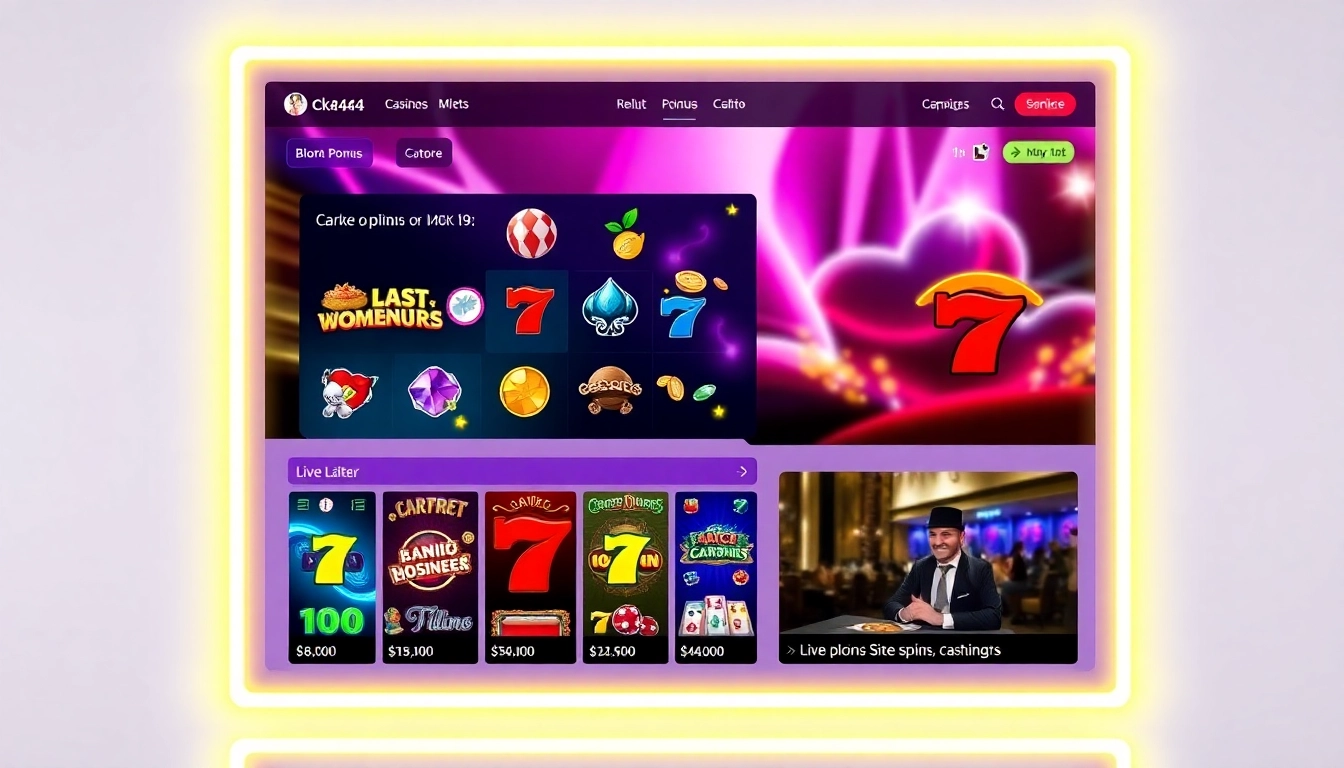 Accessible image of ck4444.net online casino platform showcasing engaging slots and live dealer action for users with clear visuals and fast-paced energy