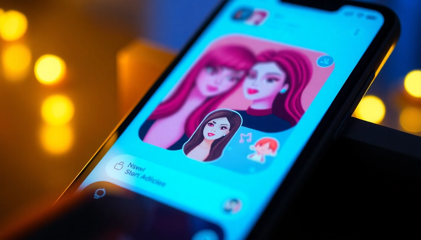 Engaging NSFW AI chat interface on smartphone screen showcasing personalized digital companionship for adult conversations, designed for seamless user experience.